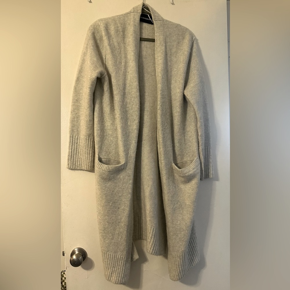 Calvin Klein Jeans Brand. Long cardigan women's cream color